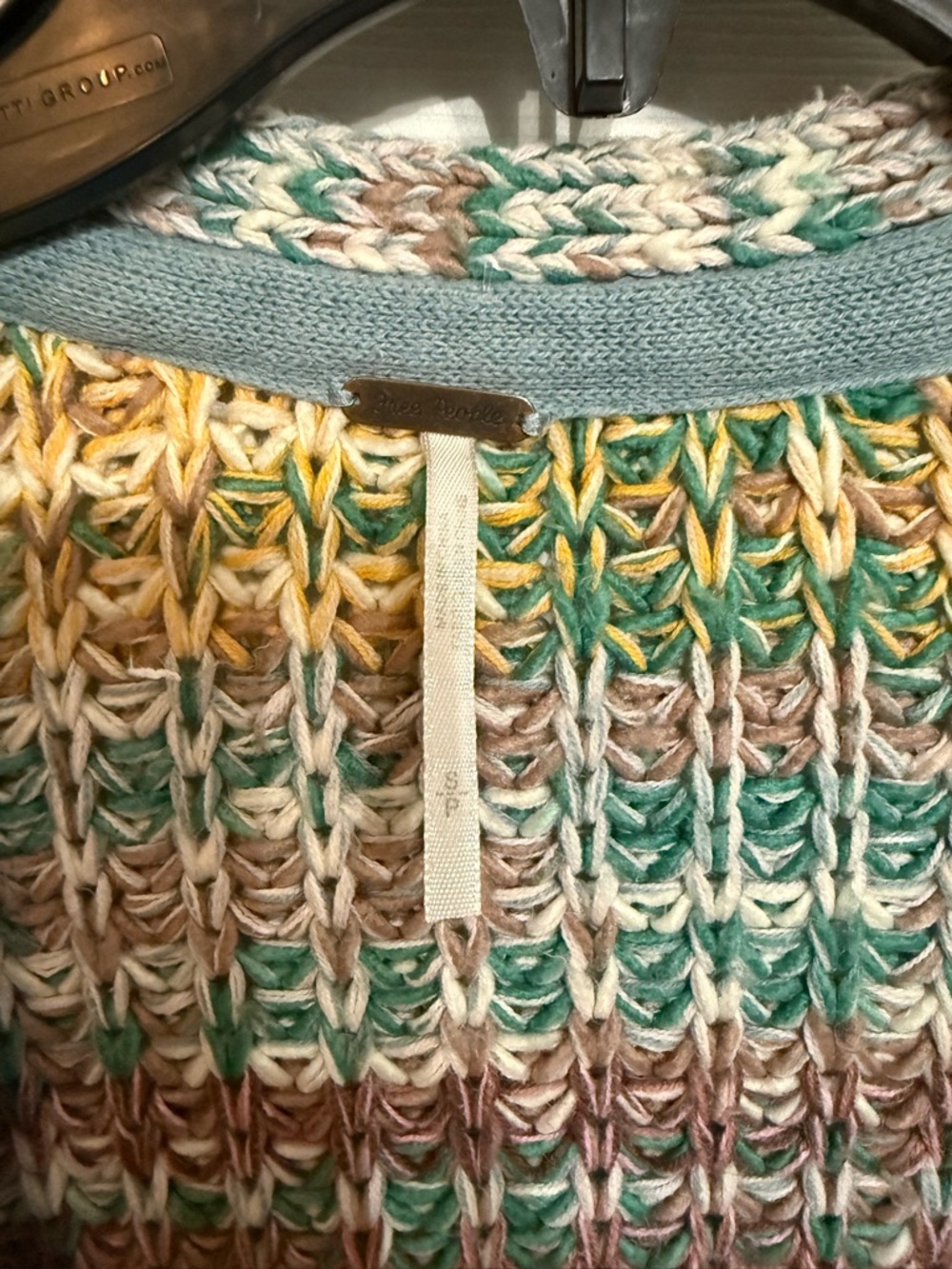 Free People Chunky Open-Front Multicolor Women's Sweater Cardigan *Flaw* - Picture 3 of 7